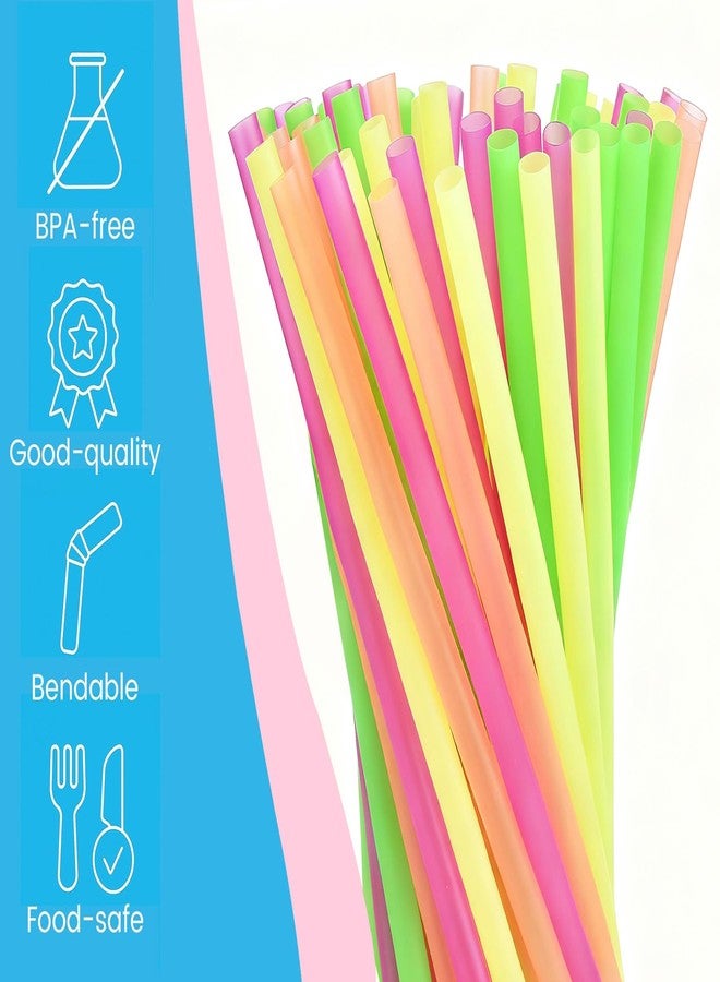 PAKCHOICE 50Pcs Neon Color Disposable Straws for 40 OZ Tumbler, 12 inch Extra Long Straws Disposable for Stanley 30 Oz 40 Oz Tumbler, Straw Individually Wrapped for Tumblers, Iced Coffee, Milk, Juice, Party Use - Image 3